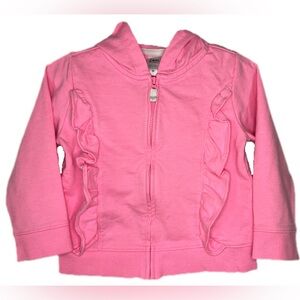 EUC Carters 24m Pink Zip-up hoodie with ruffle detail